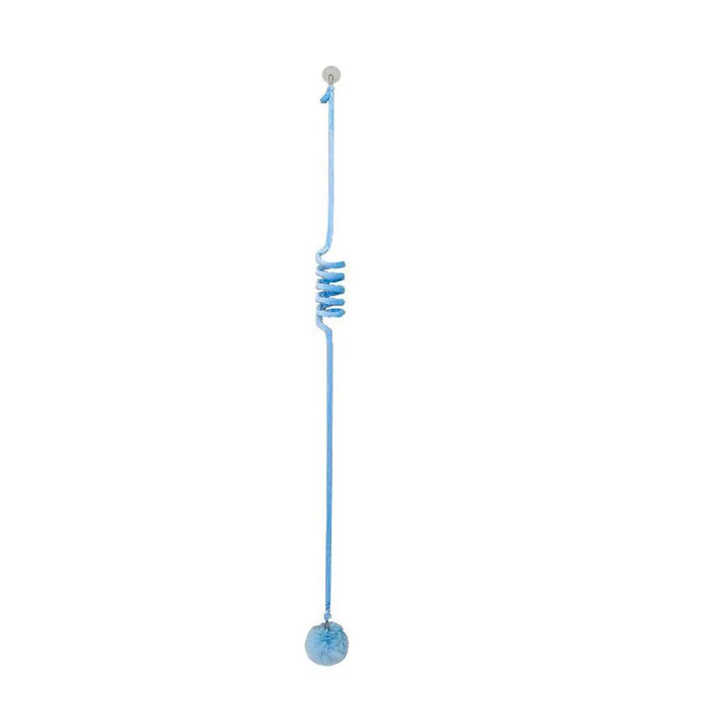 Hanging cat toy with suction cup, inflatable ball, and bell stick in multiple colour options