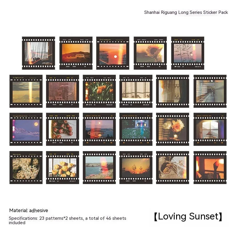 Box containing 46 decorative Nordic style stickers in six colour themes, each sheet 44mm by 44mm.