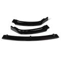 Black polypropylene front bumper lip spoiler for BMW 3 Series F30 F35 models on a car.