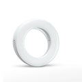 Compact 90mm LED selfie ring light with USB cable available in black pink and white for cell phone photography