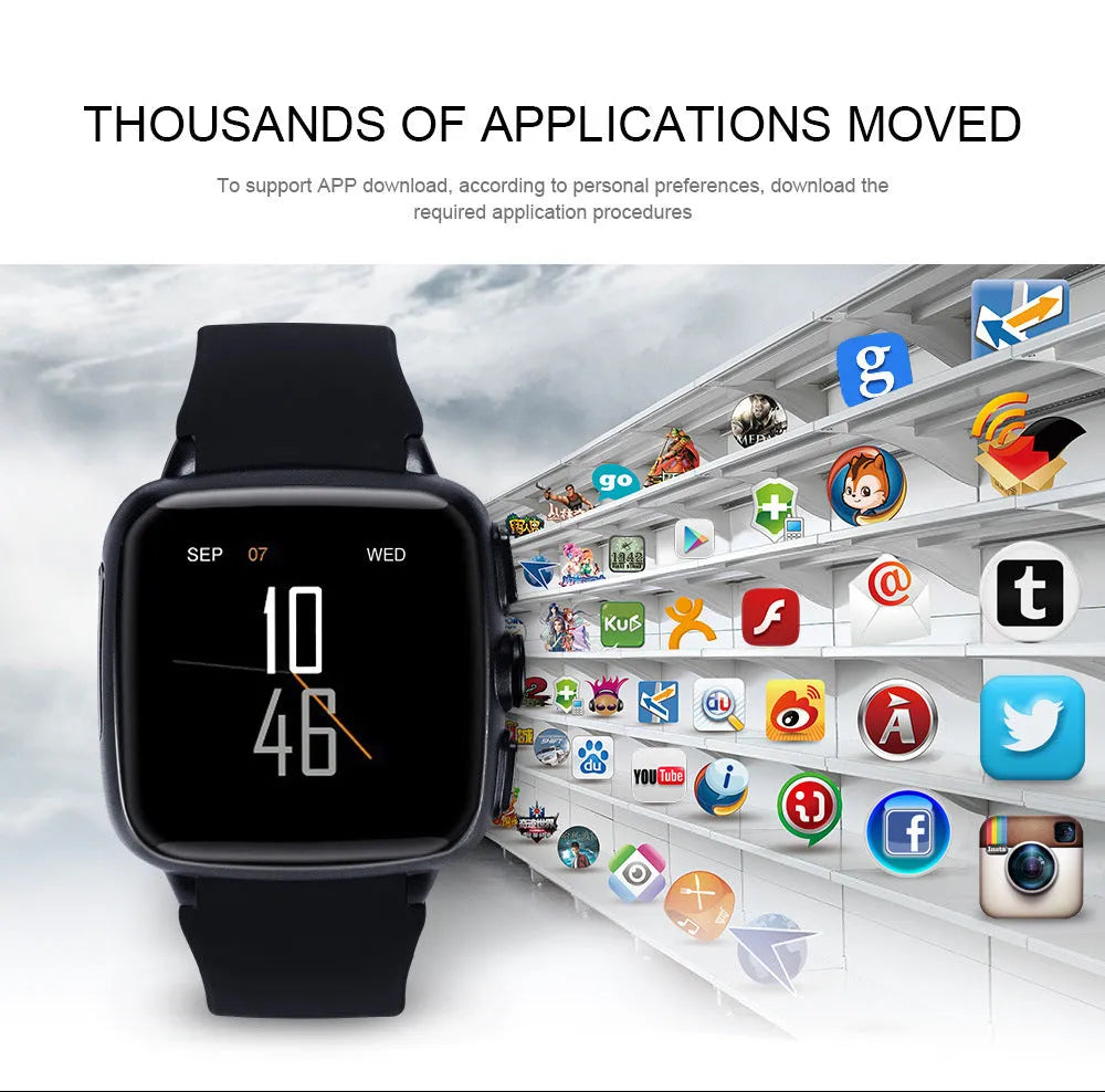 Z01 smart watch with black or white colour options showing 1.54-inch touchscreen display