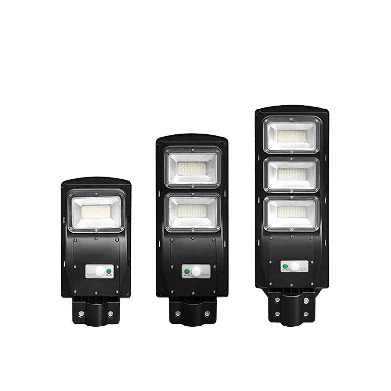 Integrated solar street light with LED illumination for outdoor household and garden use