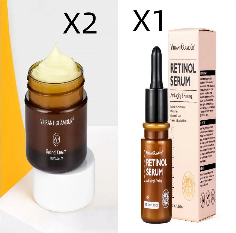 30 ml bottle of retinol facial serum for reducing dry lines and fine lines