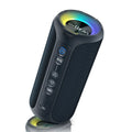 Black and blue fabric Bluetooth speaker with luminous lighting and 40W output capability