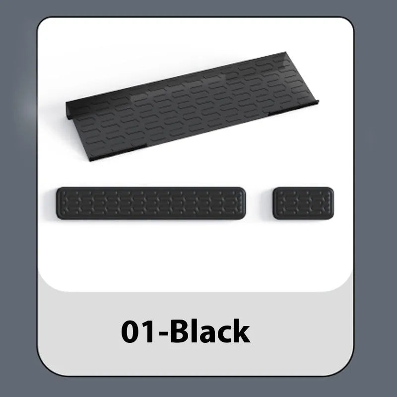 Double-sided keyboard and mouse pad with memory foam wrist strap in various colours