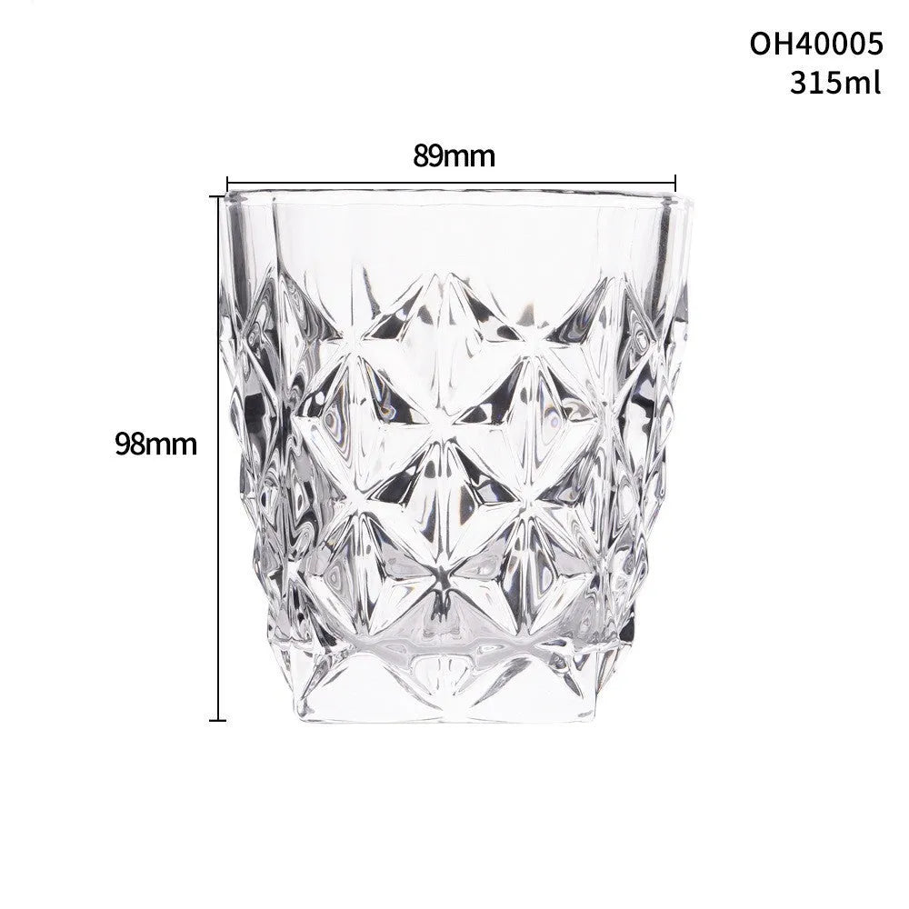 Whiskey glass with thick base in selected colour from ten available options, 301-400ml capacity