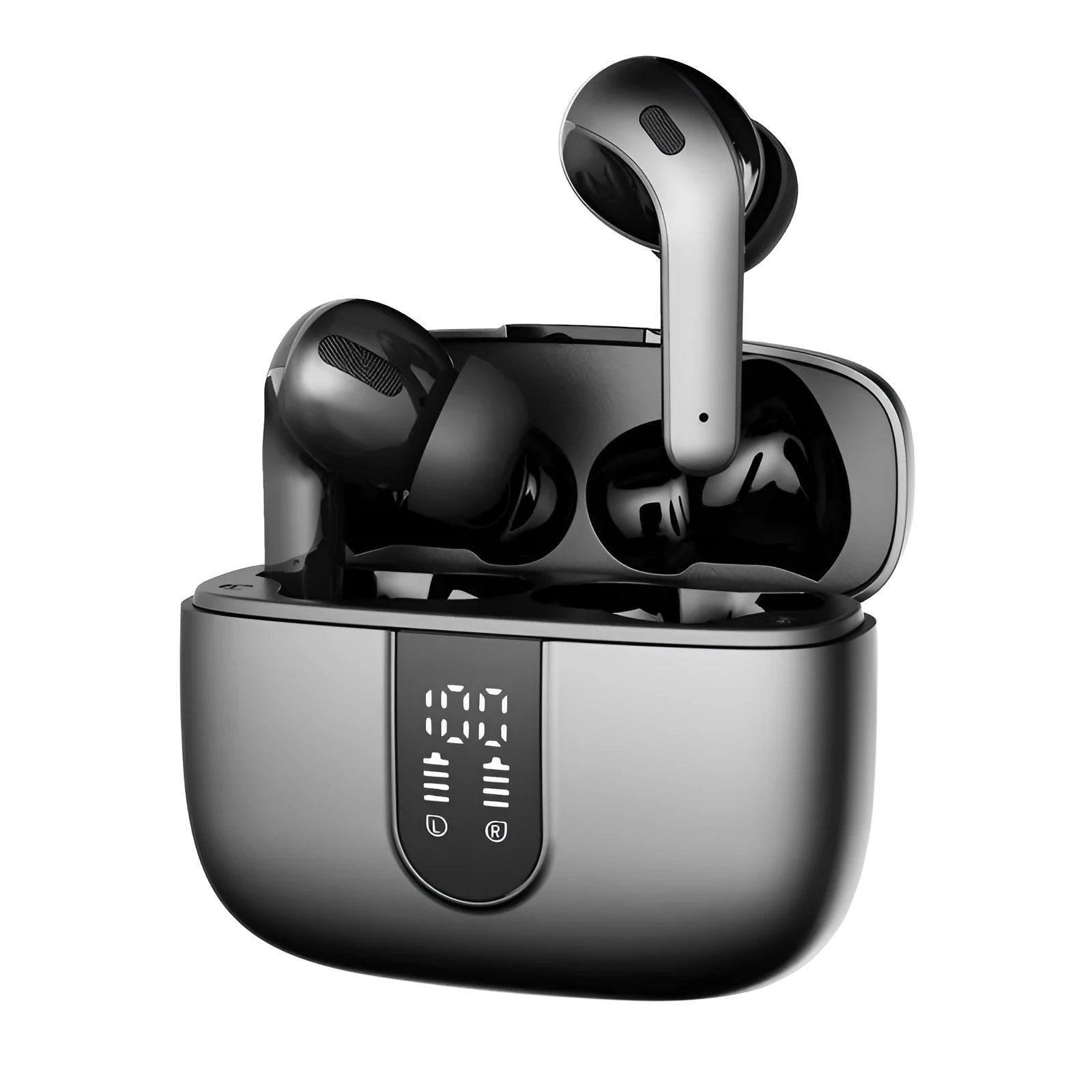 Jerry X08 wireless in-ear headset with digital display and USB charging case