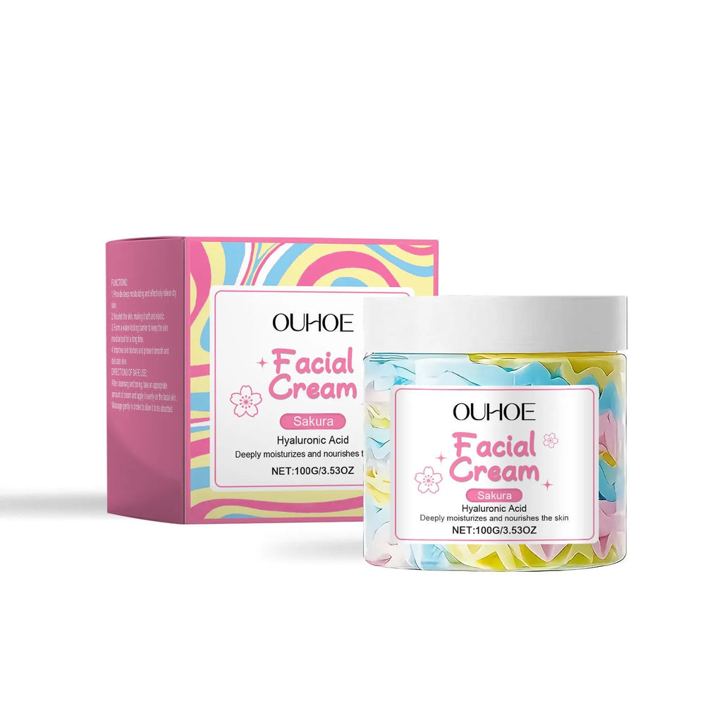 White jar of Sakura Butter Cream Nourishing Moisturising Face Cream, 100g.