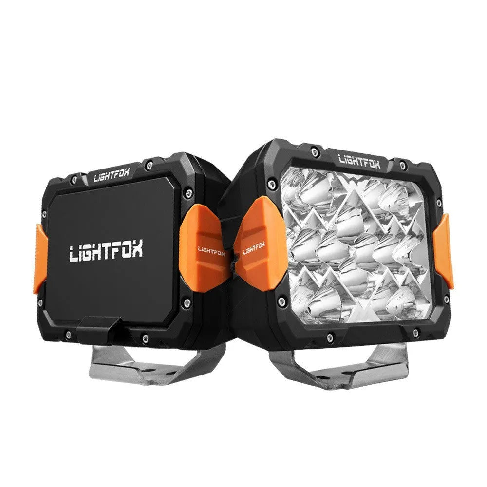 Black aluminium LED front bumper lights for off-road vehicle retrofitting with universal fit
