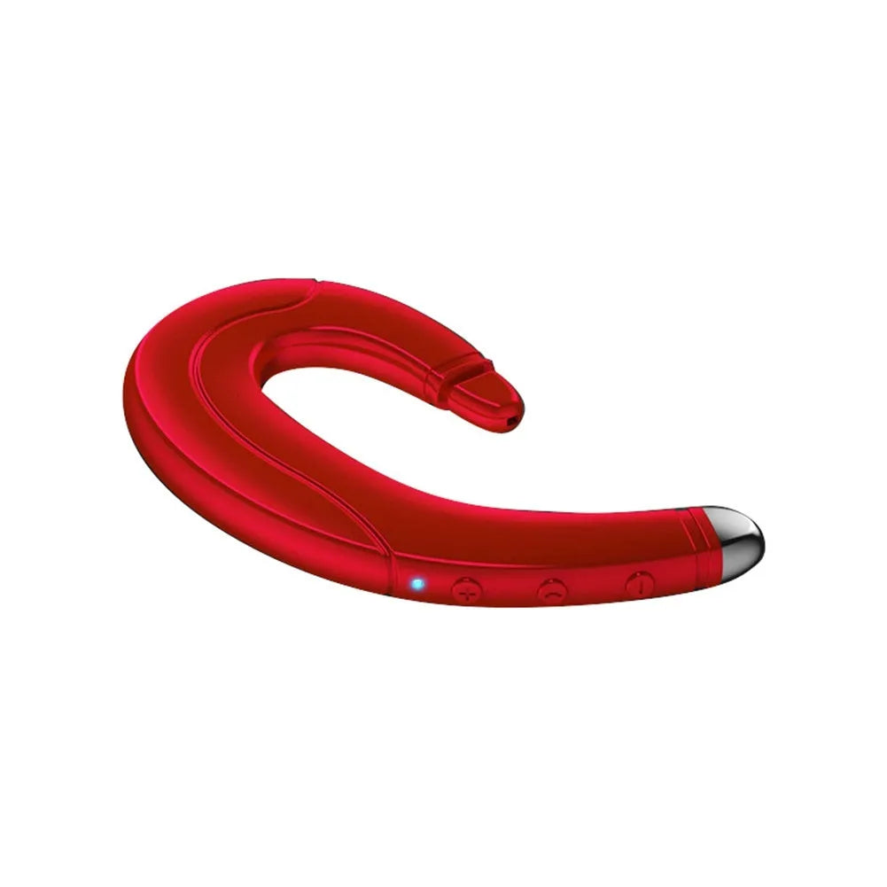 Single ear Bluetooth headset with mounted open ear design in black, blue or red colours