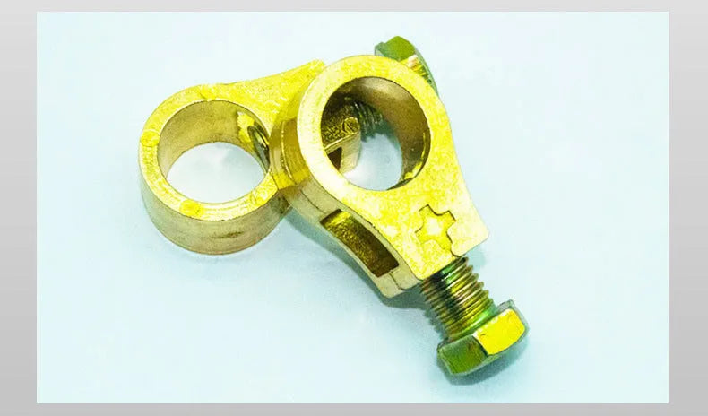 Solid pure copper battery terminal clamp with Type 0 connector