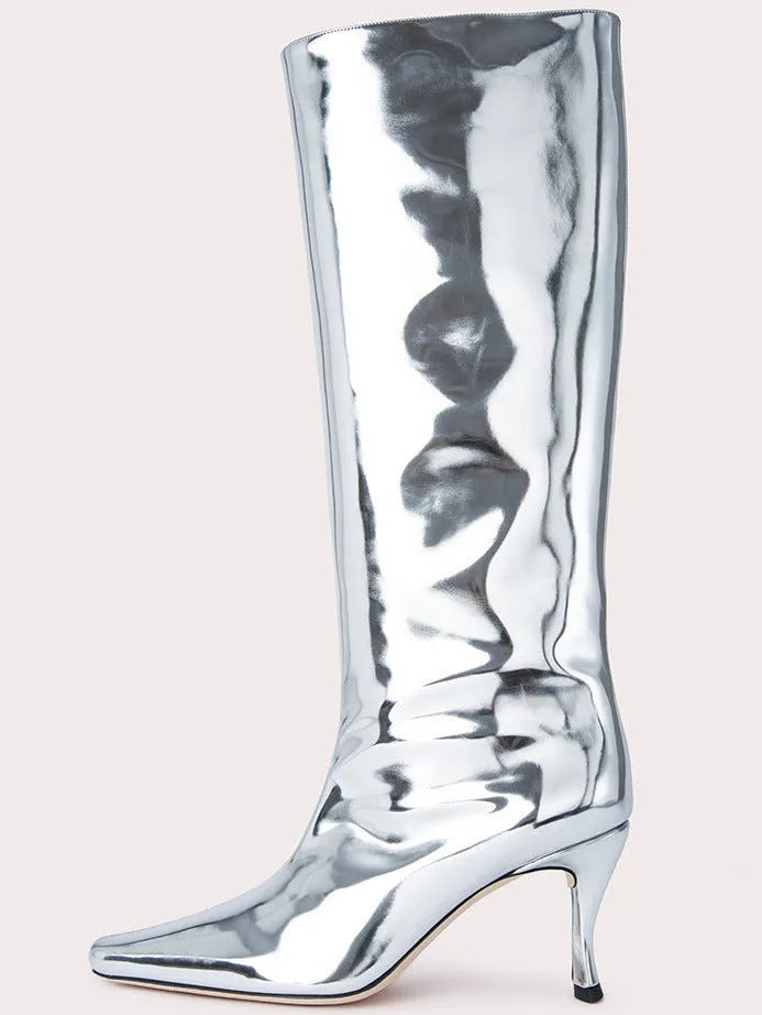 Women's square toe cowboy boot in microfiber, shown in multiple colour options.