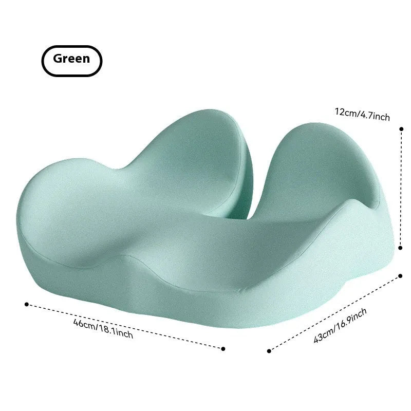 Office memory foam chair cushion in light grey measuring 46x43x12 cm