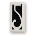 Handmade retro ceramic doorplate with enamel art number, measuring 76mm by 152mm.