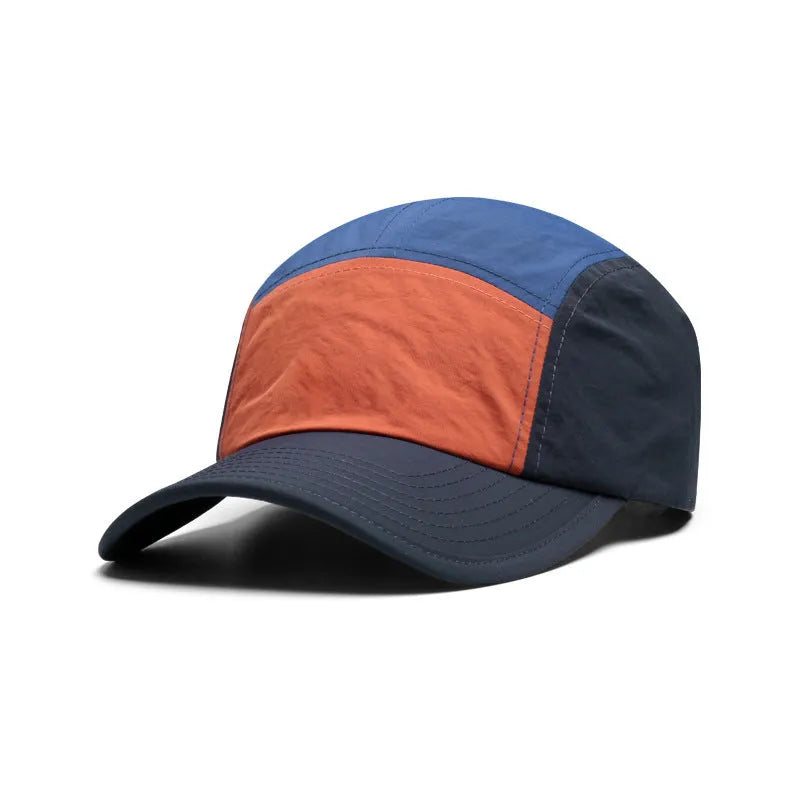 Men's cotton-polyester baseball cap in khaki, army green, orange, and yellow colours with curved brim