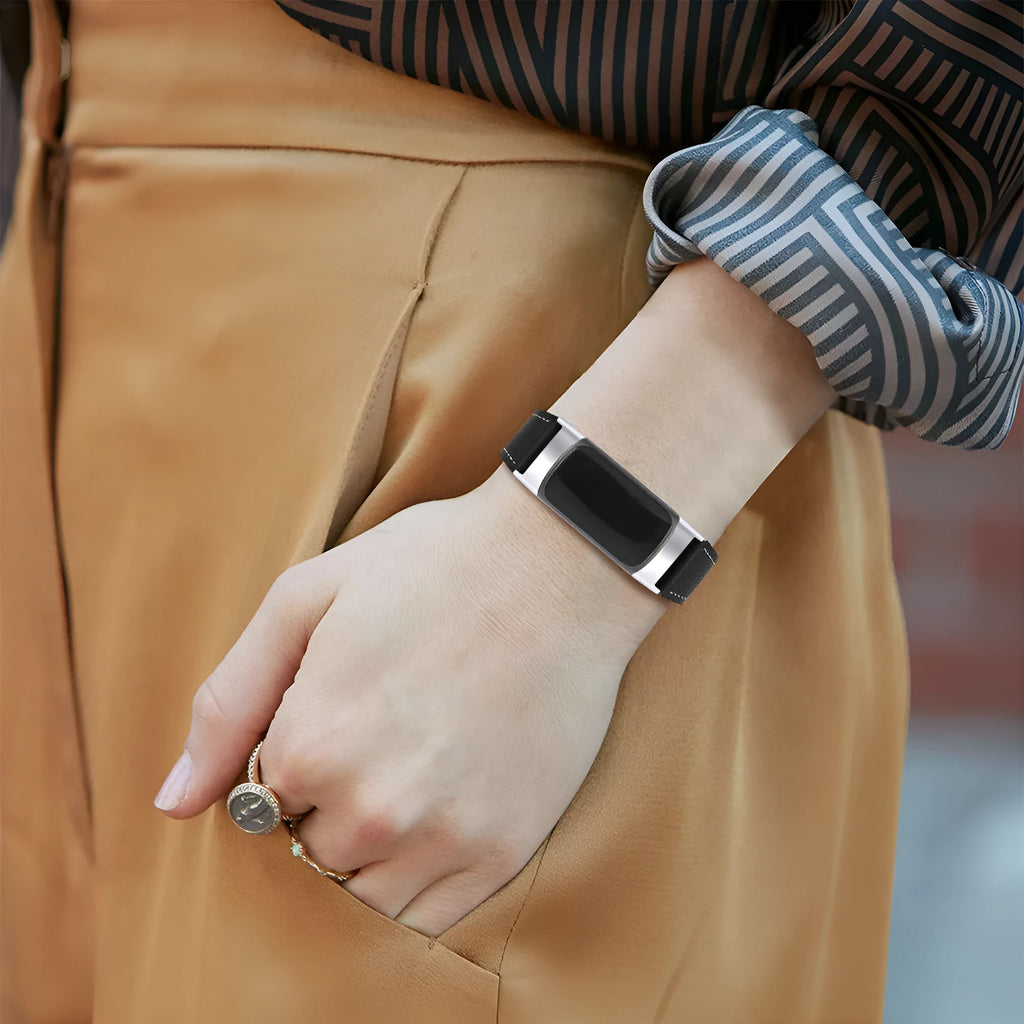 Genuine leather strap for Fitbit Charge 5 and Charge 6 smartwatches in multiple colour options.