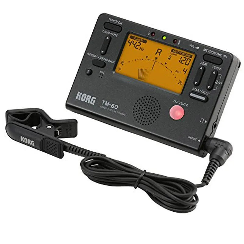 TM-60 model electronic metronome and tuner device with plastic shell