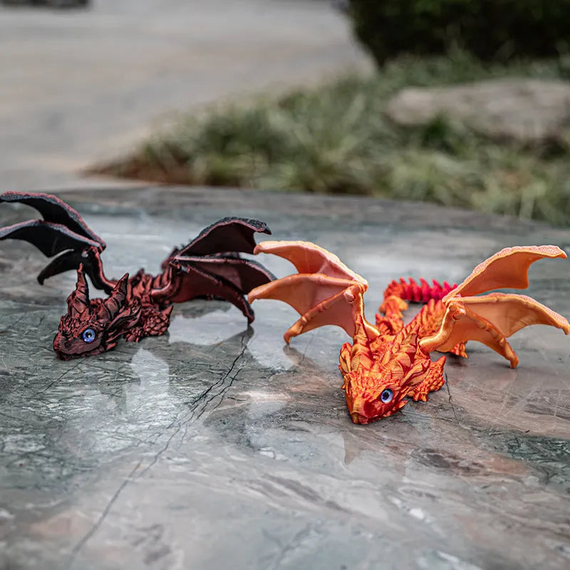 Red gold PLA plastic dragon wings decoration toy with 25cm wingspan for costume accessories