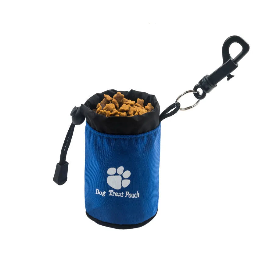 Mini nylon pet training snack bag in solid colours for carrying dog treats