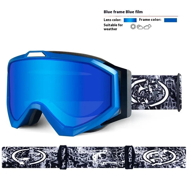 Motorcycle goggles with double-layer anti-fog lenses in a black frame with gray lens.