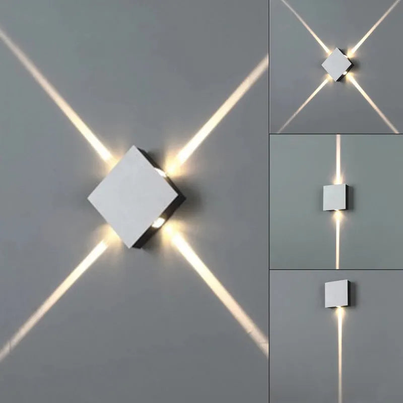 Modern square and round LED aluminium wall light with iron lampshade in Chinese style for living room