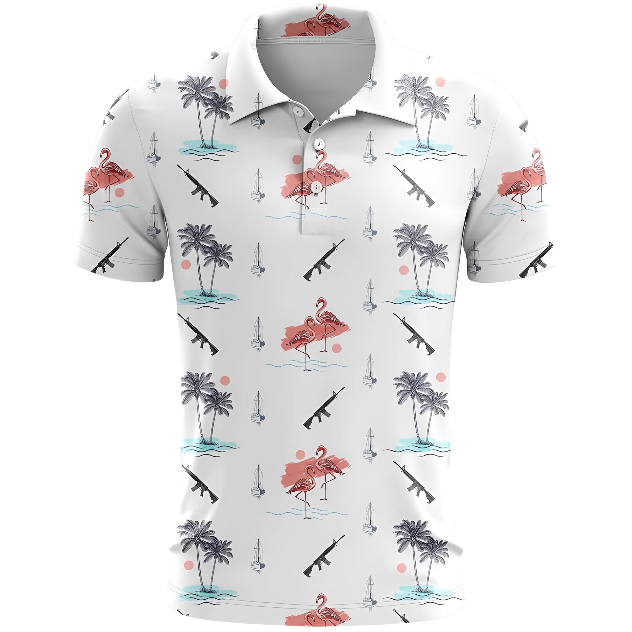 Men's 3D printed short sleeve sports T-shirt in bird eye polyester fabric with colour matching pattern