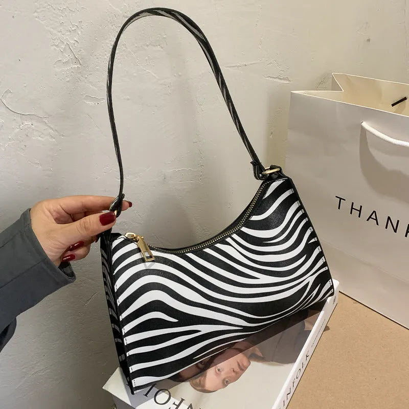 Women's small square PU leather underarm shoulder bag in assorted colours