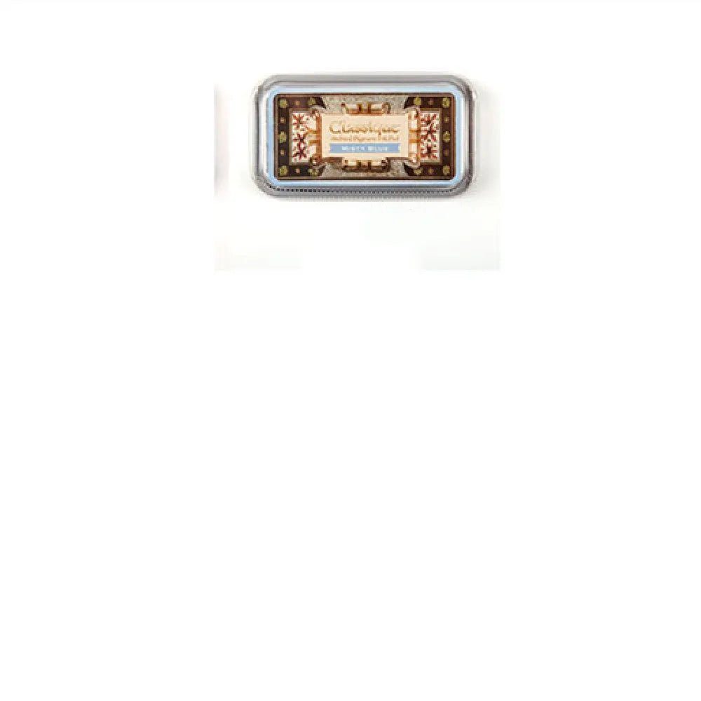 Rectangular notebook stamp pad with oily ink measuring 0.3 by 5.7 by 1.7 centimetres