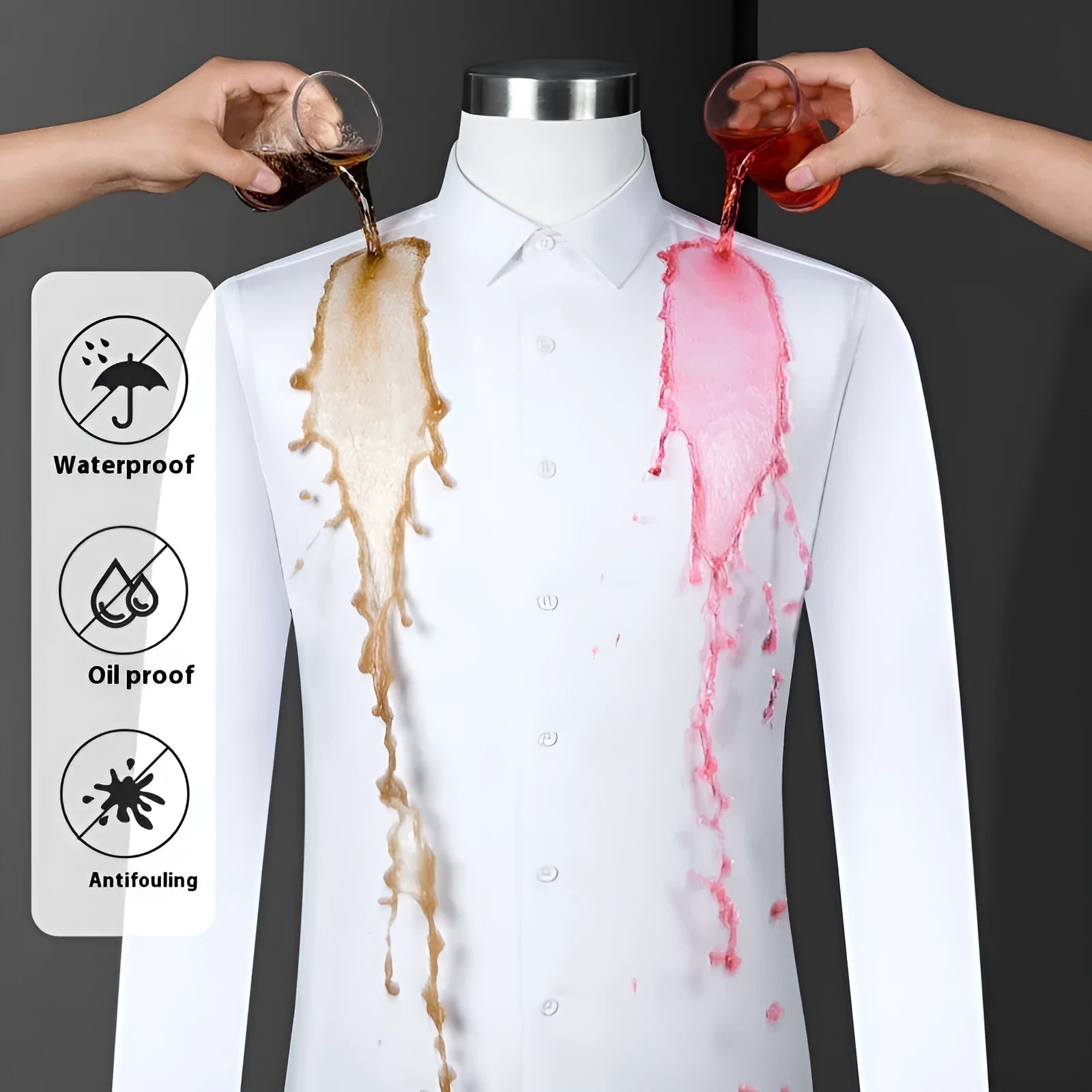 Men's slim fit business shirt in bamboo fibre with square collar, shown in a solid colour.