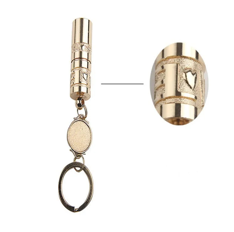 Gold zinc alloy mini waterproof LED flashlight keychain for outdoor emergency use