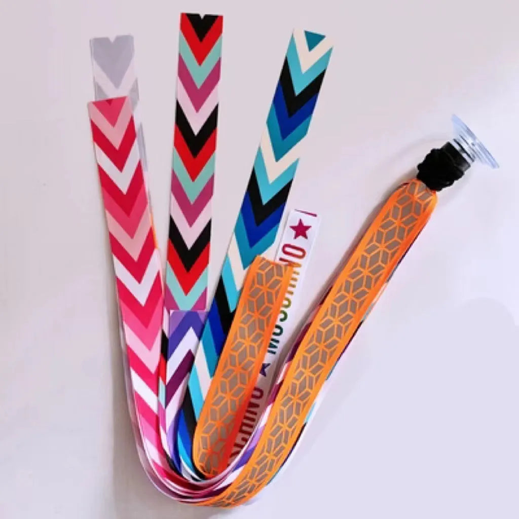 Children's decorative helmet streamer ribbon in multiple colours for roller skating and skiing safety gear.