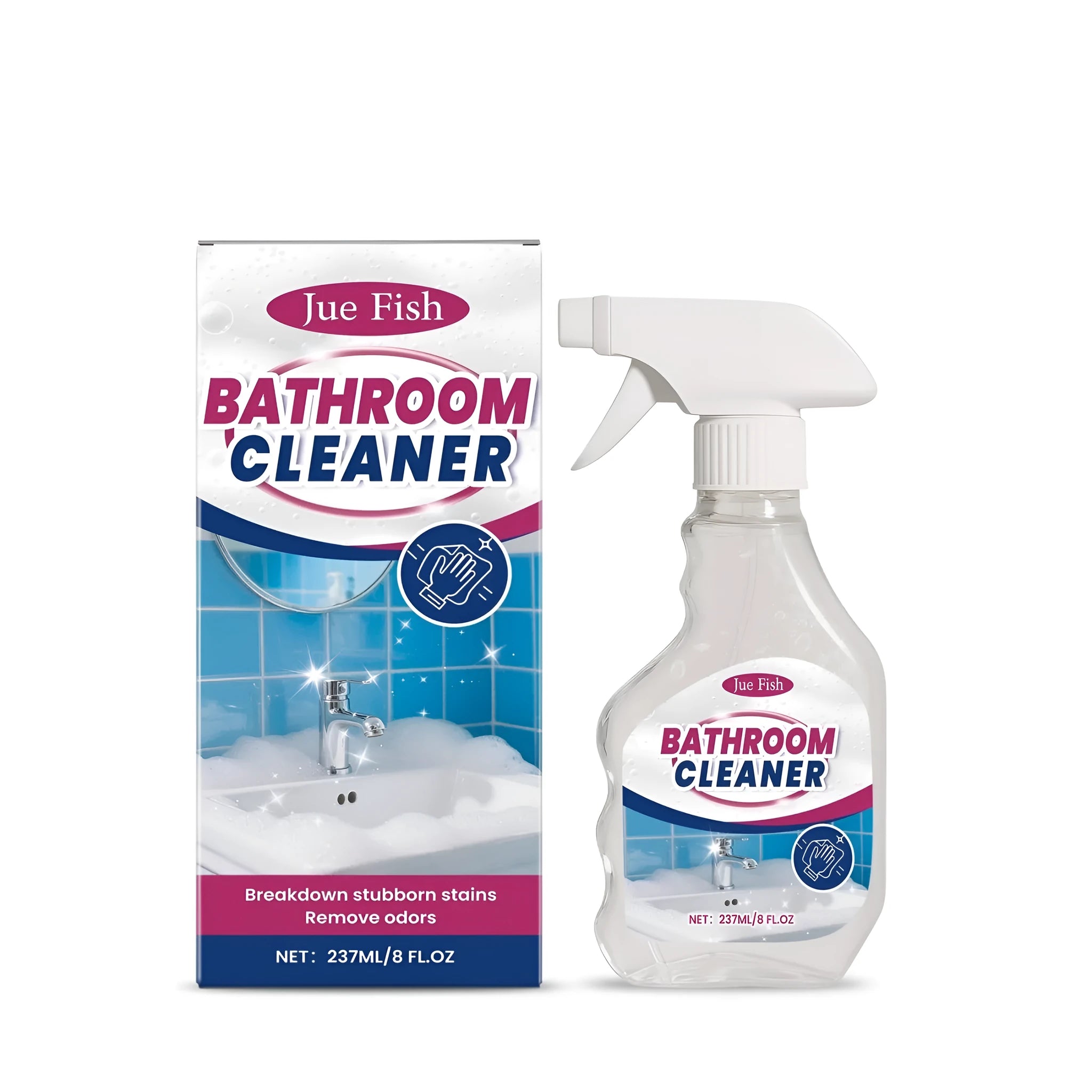 237ml bathroom cleaner bottle with sodium hydroxide and sodium hypochlorite formulation