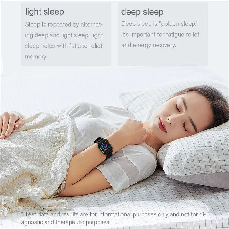 Black waterproof smart bracelet with 1.4-inch screen on a silicone wrist strap.