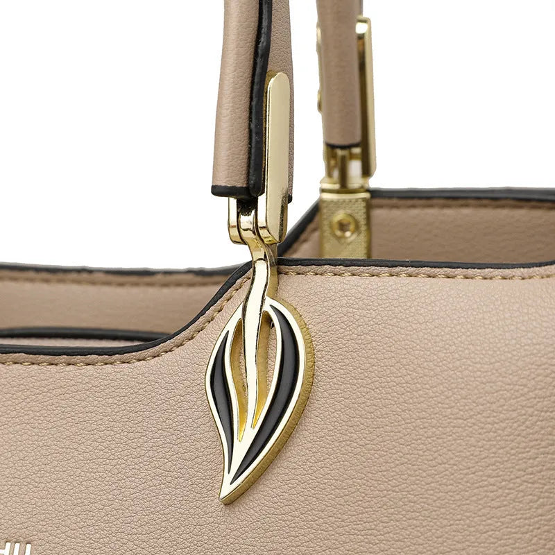 Women's PU leather messenger bag in multiple colours with cross-body strap and stitching detail