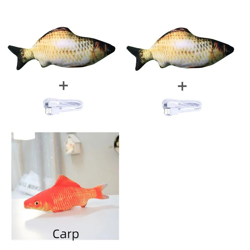 Electronic jumping fish simulation cat toy without catnip, 30cm multicolour design with USB charging