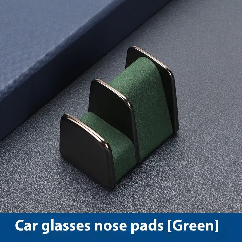 Car dashboard glasses clip nose pad in zinc alloy leather with compact 3.7cm dimensions