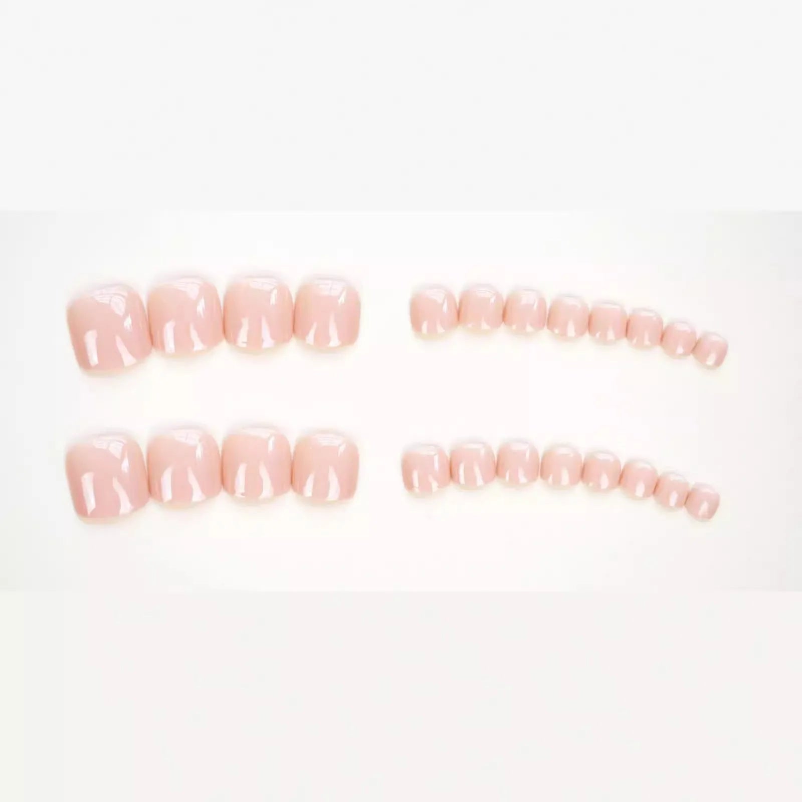 Skin colour artificial toenail stickers with adhesive glue for nail enhancement