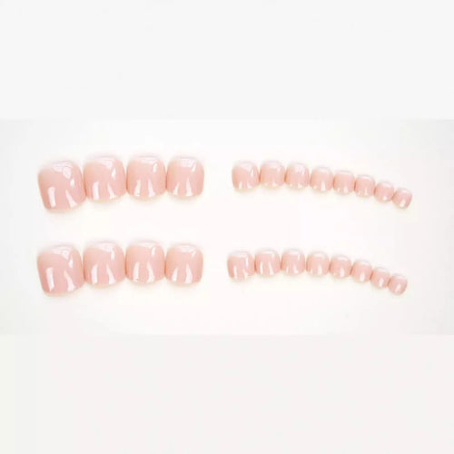 Skin colour artificial toenail stickers with adhesive glue for nail enhancement
