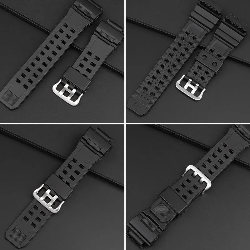 Camouflage TPU watch strap with silver buckle in various colour options