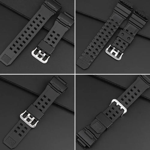 Camouflage TPU watch strap with silver buckle in various colour options
