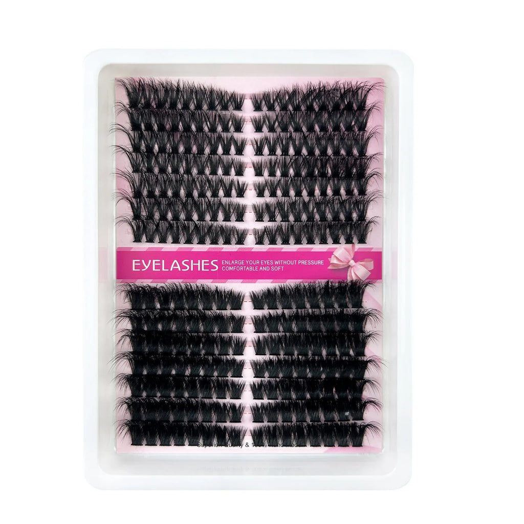 False eyelash mixed set with five design styles in storage case showing 30D to 120D density options
