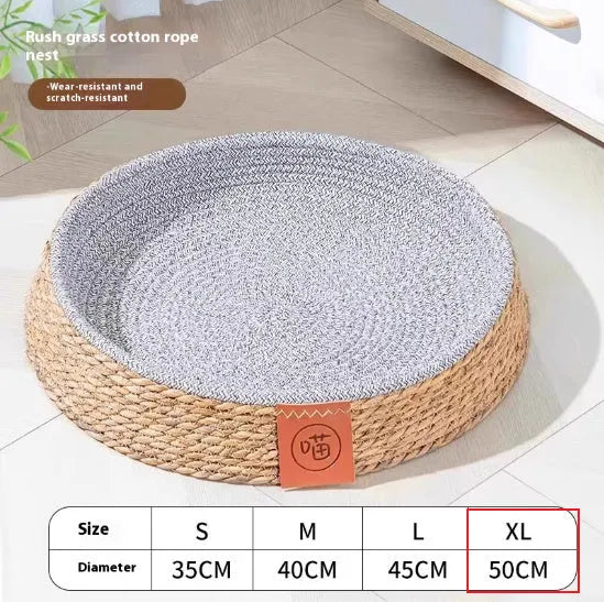 Rattan cat nest bed for pets available in four different sizes from small to extra large