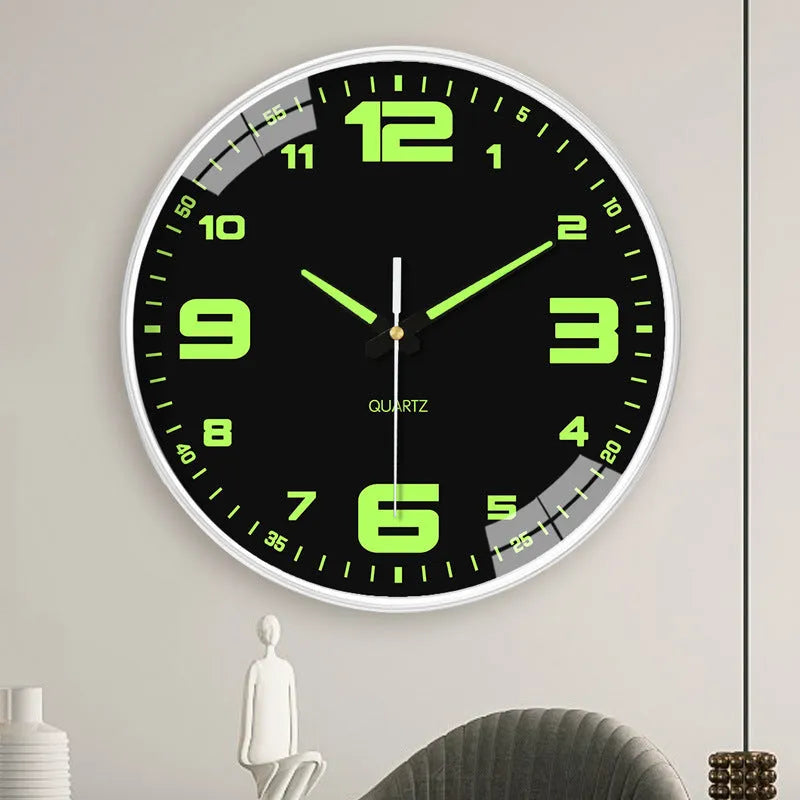 20cm luminous wall clock with modern design in plastic construction