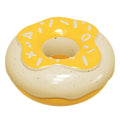 TPR donut-shaped dog chew toy with dental cleaning texture in chocolate brown colour