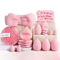 40-piece hydrophilic non-latex makeup sponge beauty tool set in brown pink purple colour options