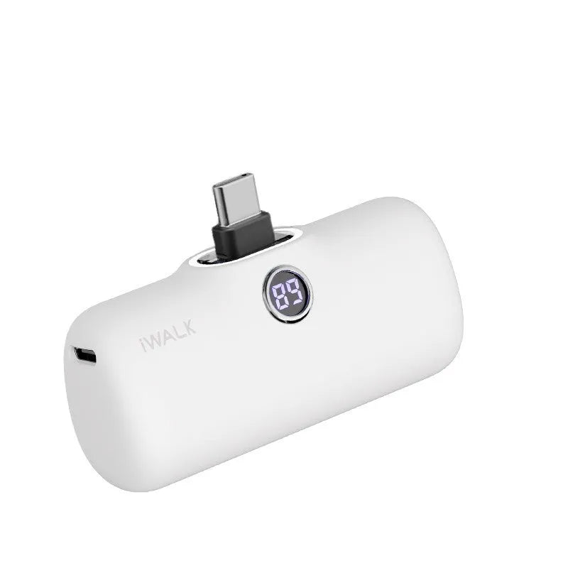 Mini lipstick portable power bank showing colour options and compact dimensions