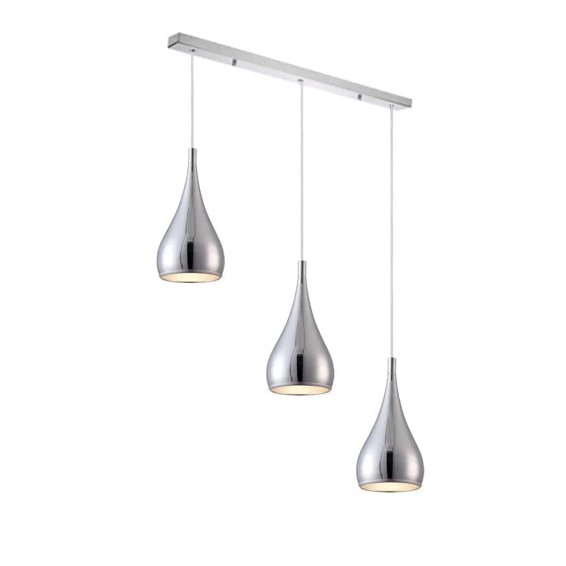 Minimalist iron restaurant chandelier bedside lamp in black, chrome or white finishes