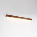 Modern walnut colour wood and acrylic strip wall lamp available in 60cm, 80cm, and 120cm lengths with LED lighting.