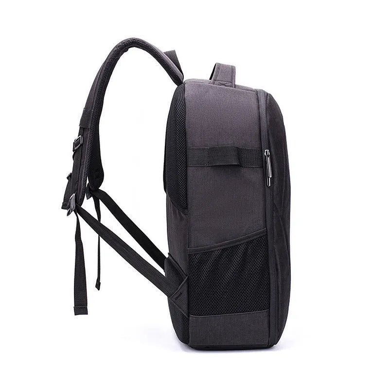 Black waterproof Oxford cloth drone backpack with 52cm height and shock resistant design