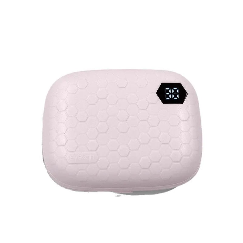 Electric ultrasonic cleaning machine in plastic with 85x65x30mm dimensions for invisible glasses in pearl white blue and pink